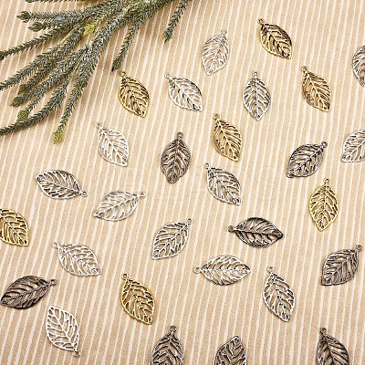 40Pcs 4 Colors Alloy Pendants PALLOY-SZ0001-28-1