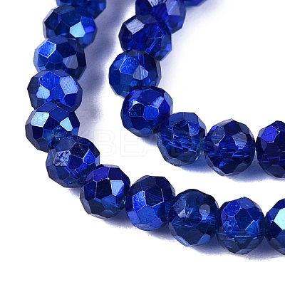 Transparent Electroplate Glass Beads Strands EGLA-Q131-01A-1