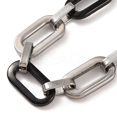 201 Stainless Steel Oval Link Chain Bracelets BJEW-B078-69EBP-1