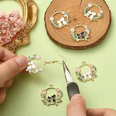 20Pcs 2 Colors Alloy Enamel Pendants ENAM-CJ0004-20-1