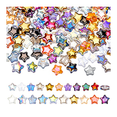 200Pcs 20 Styles Electroplate Transparent Glass Beads GLAA-PH0003-94-1