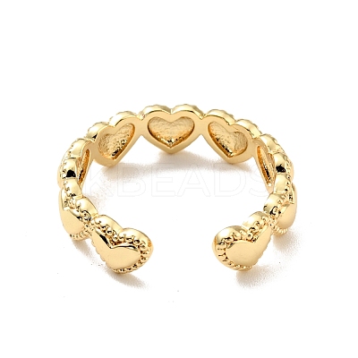 Heart Wrap Open Cuff Ring RJEW-G251-10G-1