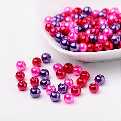Valentine's Mix Glass Pearl Beads Sets HY-X006-6mm-10-1