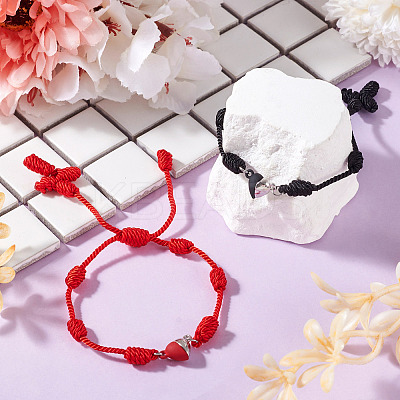 2Pcs 2 Colors  Adjustable Braided Nylon Cords Bracelet Making AJEW-TA0001-51-1