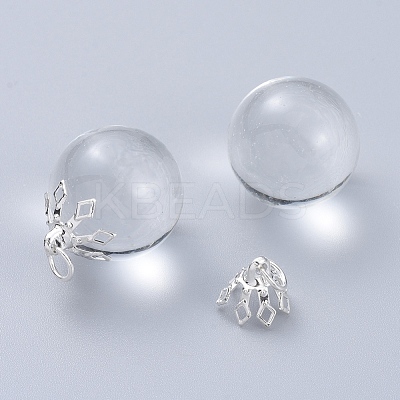 Flower Rack Plating Brass Filigree Bead Cap Bails KK-L102-27S-1