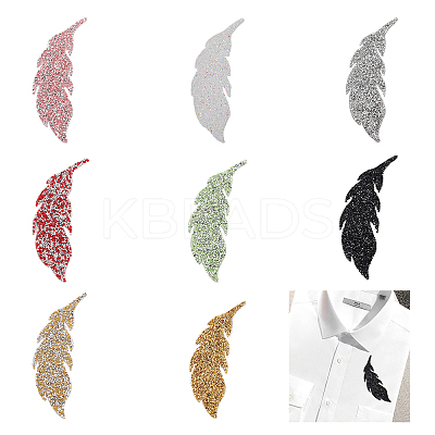 8Pcs 8 Colors Leaf Shape Hotfix Rhinestone DIY-CA0005-47-1