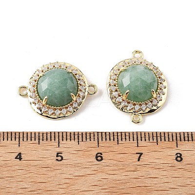 Natural Green Aventurine Faceted Connector Charms G-H323-03G-10-1