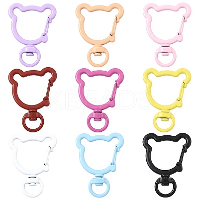 14Pcs Spray Painted Eco-Friendly Alloy Swivel Snap Hook Clasps FIND-FS0004-59-1