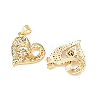 Brass Micro Pave Cubic Zirconia Pendants KK-P339-18G-1