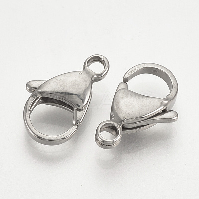 Tarnish Resistant 304 Stainless Steel Lobster Claw Clasps STAS-T029-15-1