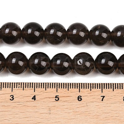 Natural Smoky Quartz Round Beads Strands G-E329-10mm-38D-1