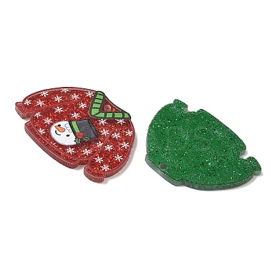 Christmas Opaque Printed Acrylic Pendants OACR-B050-01-1