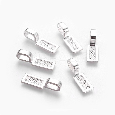 Tibetan Style Alloy Glue-on Flat Pad Bails LS-TIBE-4710-S-NR-1