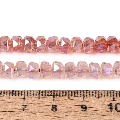 Anti-Tarnish Electroplate Glass Imitation Jade Beads Strands EGLA-T029-6mm-13G-1