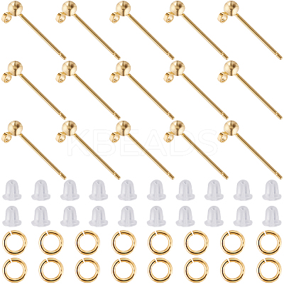 80Pcs Brass Stud Earrings Findings DIY-CN0002-89-1
