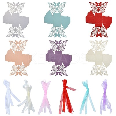 30Pcs 6 Colors European Style Hollow Butterfly Wedding Dress Paper Candy Gift Packaging Boxes CBOX-CJ0001-01-1