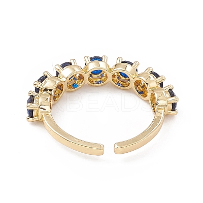 Cubic Zirconia Open Cuff Ring RJEW-P079-07G-01-1
