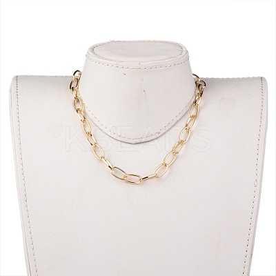 Unisex Aluminium Paperclip Chain Necklaces NJEW-JN02720-1