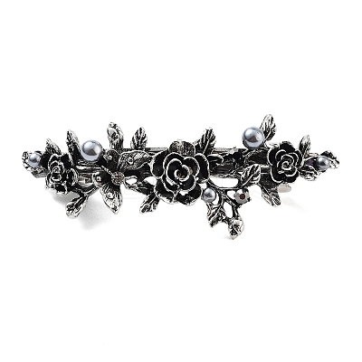 Flower Alloy Rhinestone Hair Barrettes PHAR-S604-01AS-04-1