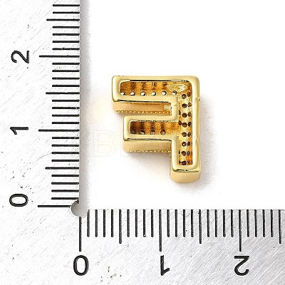Brass Micro Pave Clear Cubic Zirconia Charms ZIRC-C009-01G-F-1