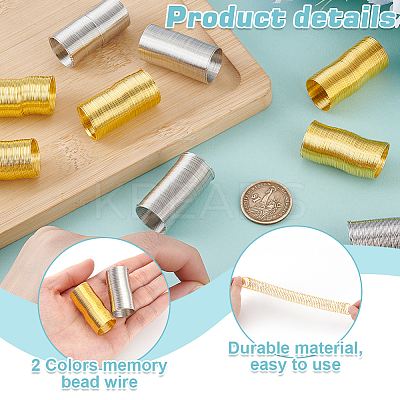 2 Bags 2 Colors Brass Memory Wire FIND-GA0006-69-1