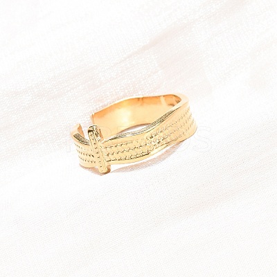 304 Stainless Steel Open Cuff Rings for Women RJEW-K309-20G-1