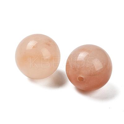 Natural Xinjiang Golden Silk Jade Sphere Beads G-G290-01A-1