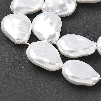 Electroplate Opaque Glass Imitation Pearl Strands EGLA-D302-02F-1