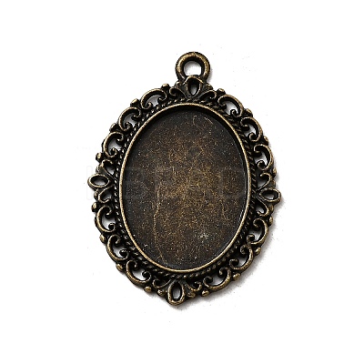 Tibetan Style Alloy Pendant Cabochon Settings TIBE-T003-09AB-NR-1