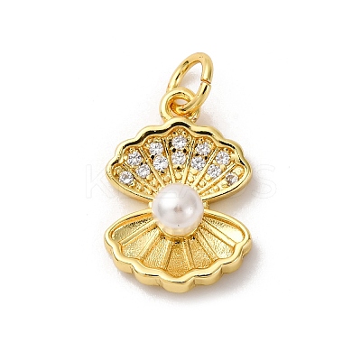 Brass Micro Pave Cubic Zirconia Pendants KK-I276-08G-1
