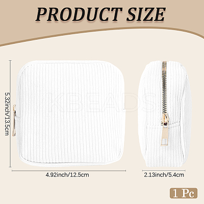 Corduroy Cloth Cosmetic Zipper Bags AJEW-WH20017-50F-1
