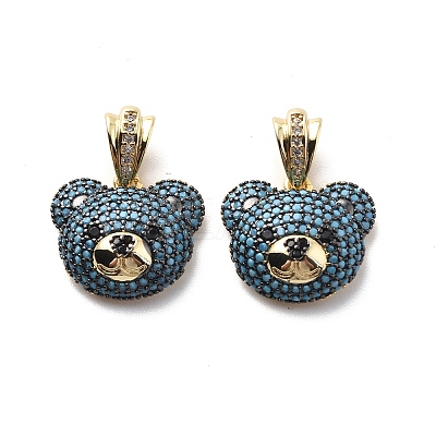 Brass Cubic Zirconia Pendants KK-G446-18G-03-1