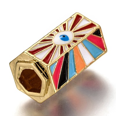 Brass Enamel Pendants ZIRC-I052-15A-1