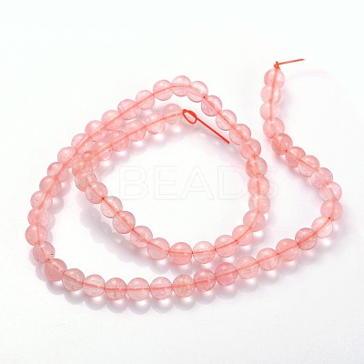 Cherry Quartz Glass Beads Strands X-GSR6mmC054-1