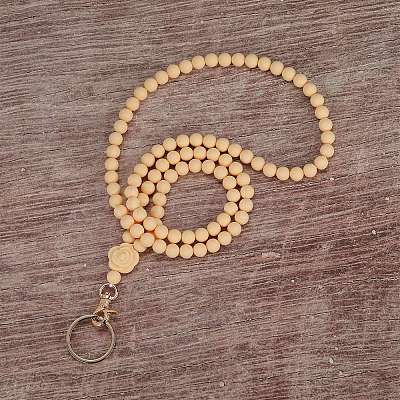 Rose Silicone ID Card Neck Strap Card Holder NJEW-SW00028-05-1