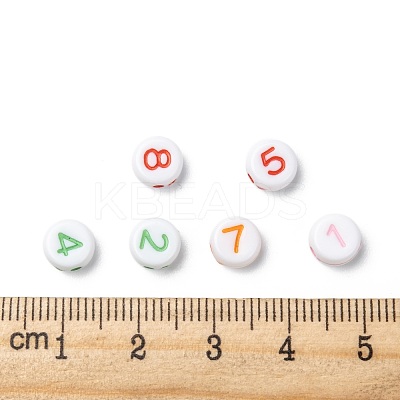 Opaque Acrylic Flat Round Beads SACR-Q100-M034-1