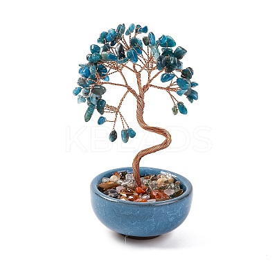 Natural Apatite Chips Tree Decorations DJEW-M012-02M-1