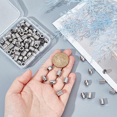 80Pcs 2 Style 201 Stainless Steel European Beads STAS-UN0048-16-1