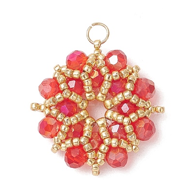 AB Color Plated Glass Pendants PALLOY-MZ01314-04-1