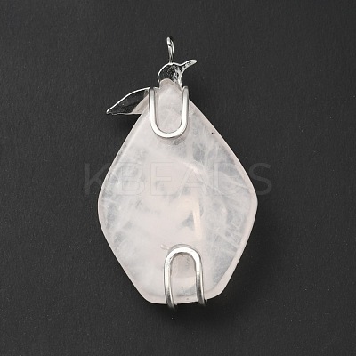 Natural Rose Quartz Pendants G-G870-08P-1