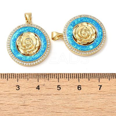 Rack Plating Brass Micro Pave Cubic Zirconia Pendants KK-P268-11B-G-1