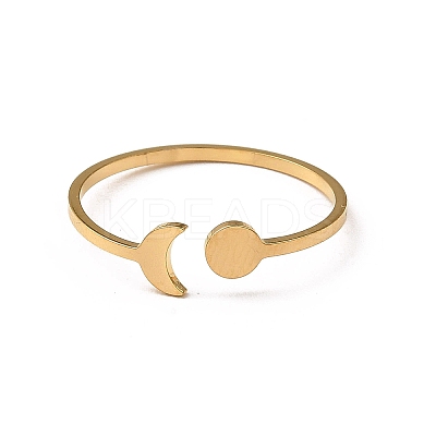 304 Stainless Steel Open Cuff Rings RJEW-Q808-01A-G-1