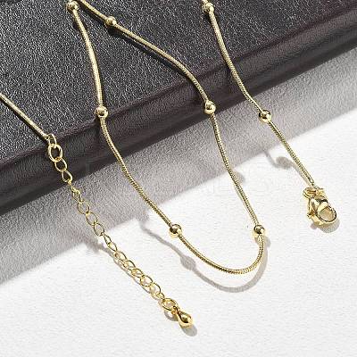 Brass Satellite Chains Necklaces for Women NJEW-D302-16G-1