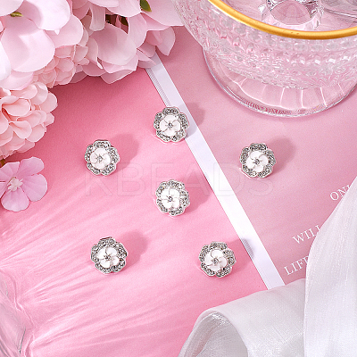 12Pcs Alloy Rhinestone Shank Buttons BUTT-GF0003-66-1