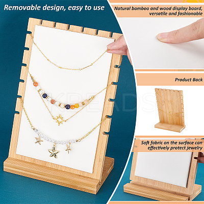 2 Bags Bamboo Wood Multiple Necklace Display Stands NDIS-PH0001-10A-1
