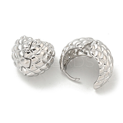 Round Brass Hoop Earrings EJEW-L211-011E-P-1