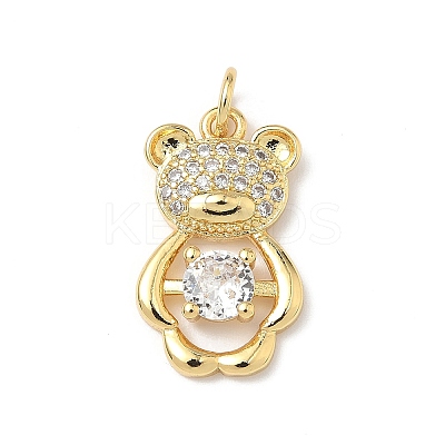Brass Micro Pave Cubic Zirconia Pendants KK-Q068-04D-1