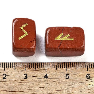 Rectangle Natural Red Jasper Rune Stones G-Z059-01M-1
