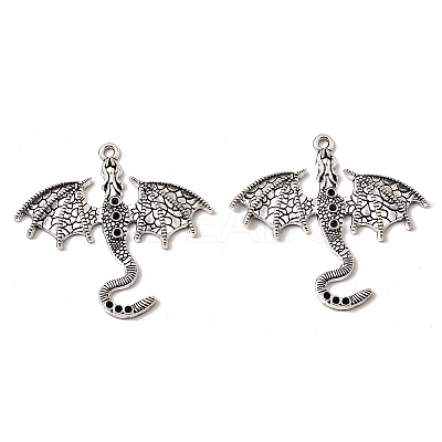 Tibetan Style Alloy Pendant Rhinestone Settings TIBEP-K001-01AS-1