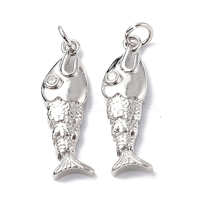 Rack Plating Brass Micro Pave Cubic Zirconia Pendants KK-F845-16P-1